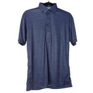 Collars & Co. Dress Collar Polo Navy Geometric Print Men’s Small